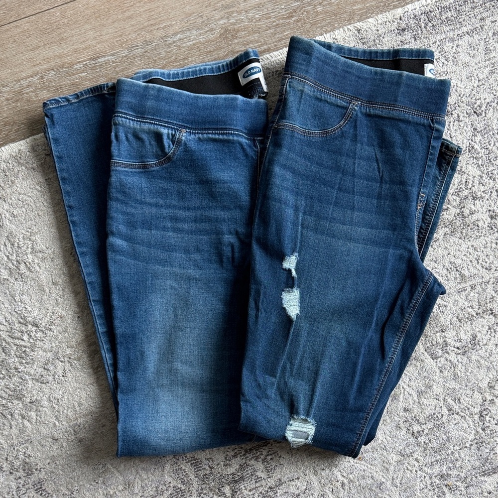 TWO PAIRS Old Navy Blue Stretch Rock Star Jeggings